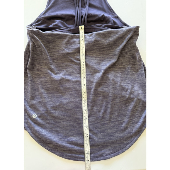 Lululemon SLAY THE STUDIO 2-In-1 Tank Heathered Purple Sz6 Yoga Top Built-In-Bra - Picture 14 of 14